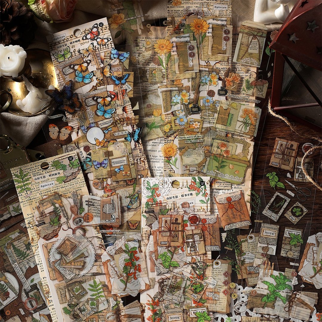 InfeelMe暖空 山居生活系列复古diy手帐装饰PET贴纸 - 贴纸 - 纸 