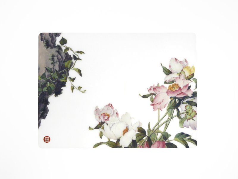 故宫授权 | 仙萼长春册硅胶餐垫-芍药 (清 郎世宁画仙萼长春 册 ) - 摆饰 - 硅胶 多色