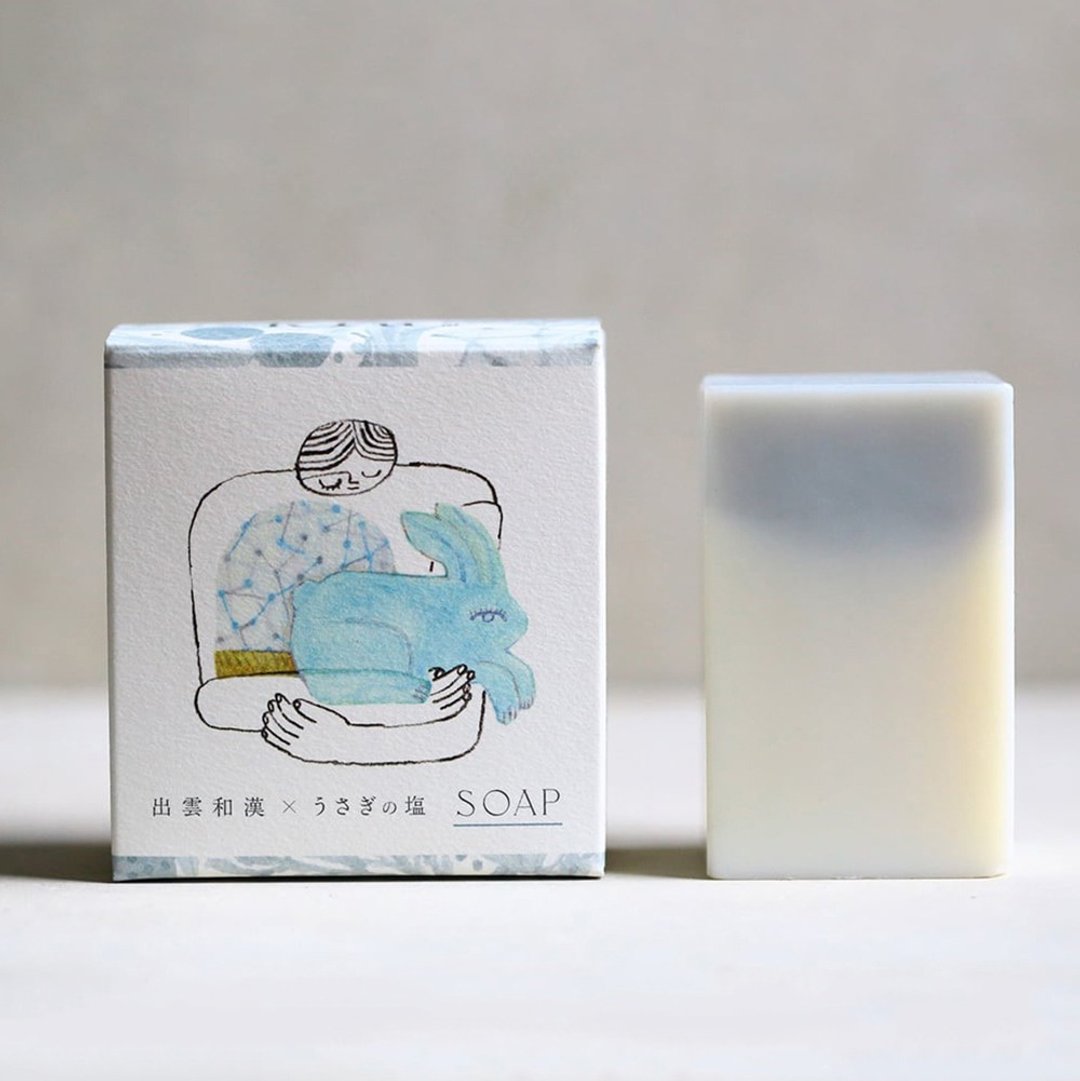 【kiu 祈雨】出云和汉 鹈鹭之盐 洁颜皂 －清－ (2入) - 肥皂/手工皂 - 精油 蓝色