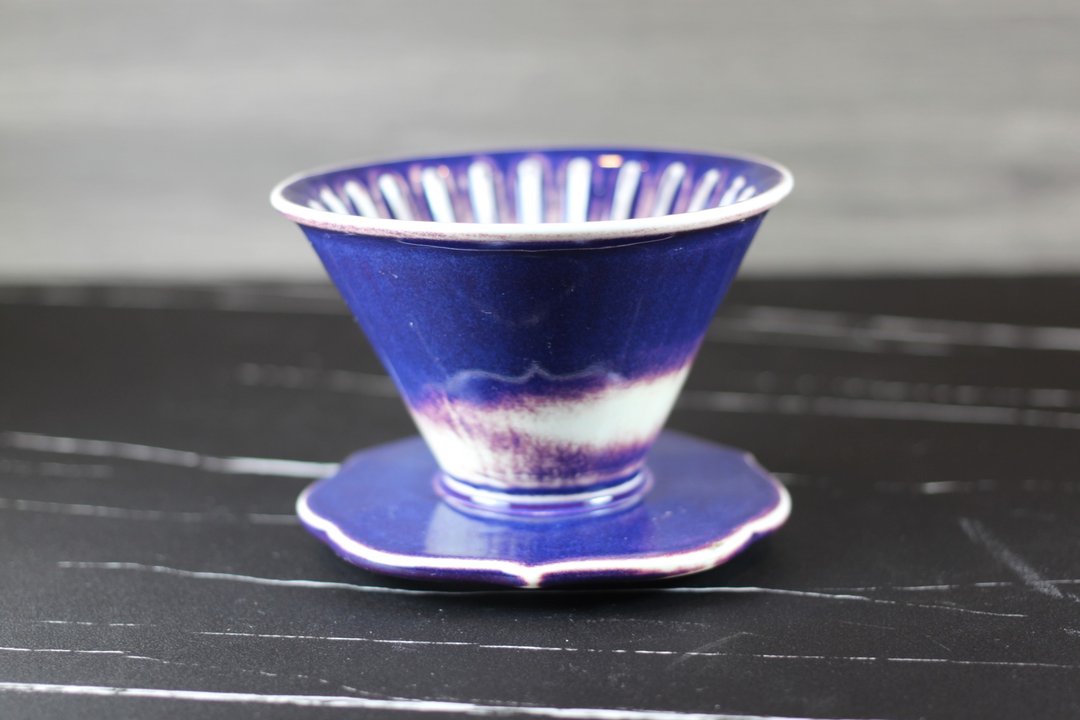 【毕业谢师礼】洋桔梗 紫钧 50度角滤杯 自然釉咖啡滤杯 孤品 - 咖啡壶/周边 - 陶 