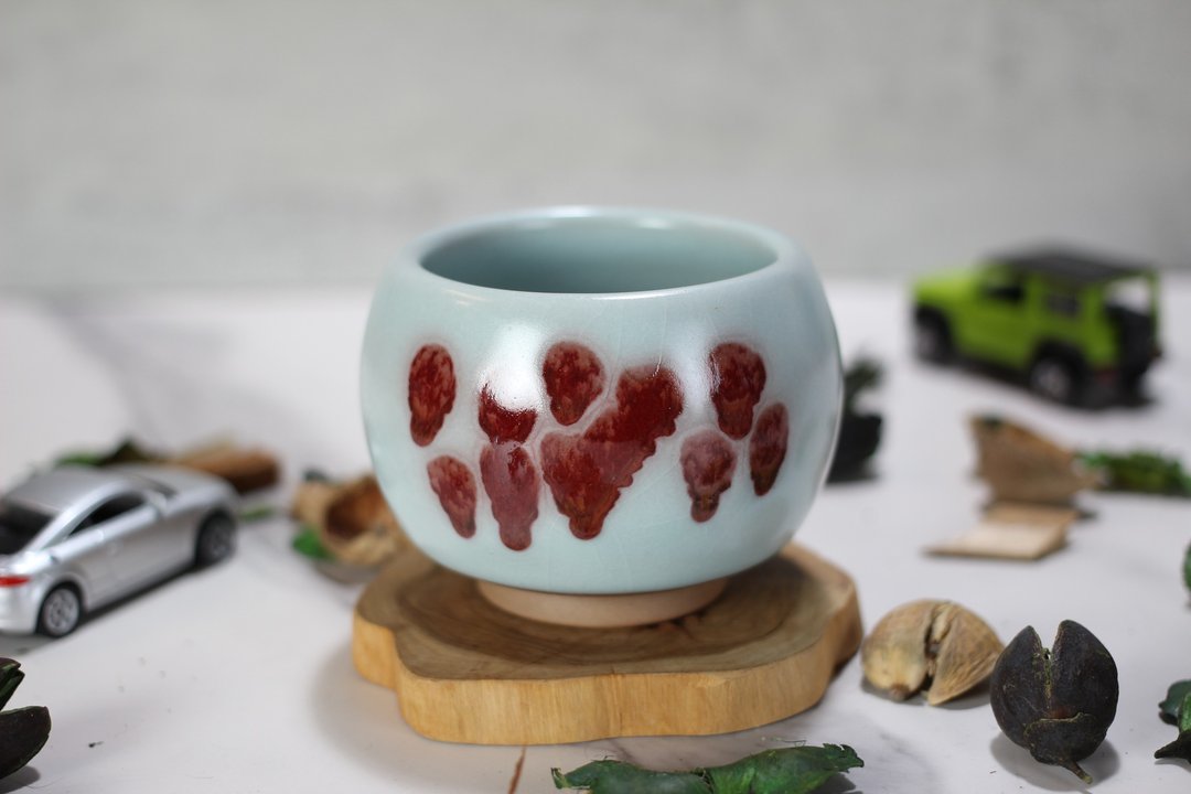 【沐春生活】180ml 汝窑牛血红 手拉坯茶杯 主人杯 叶敏祥手作 - 茶具/茶杯 - 瓷 