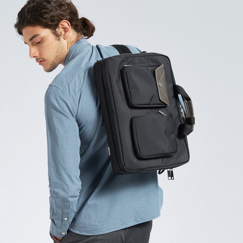 LUSTRE 3用15.6寸防水尼龙可加大机能后背包-墨黑(Macbook 16寸) - 后背包/双肩包 - 防水材质 黑色