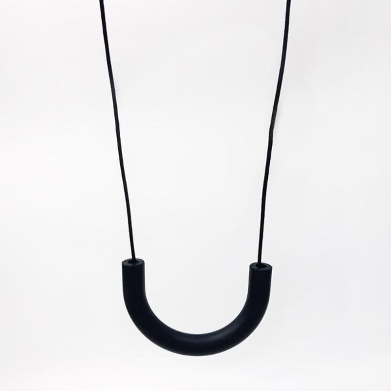 U TUBE SILICONE NECKLACE - BLACK - 项链 - 其他材质 黑色