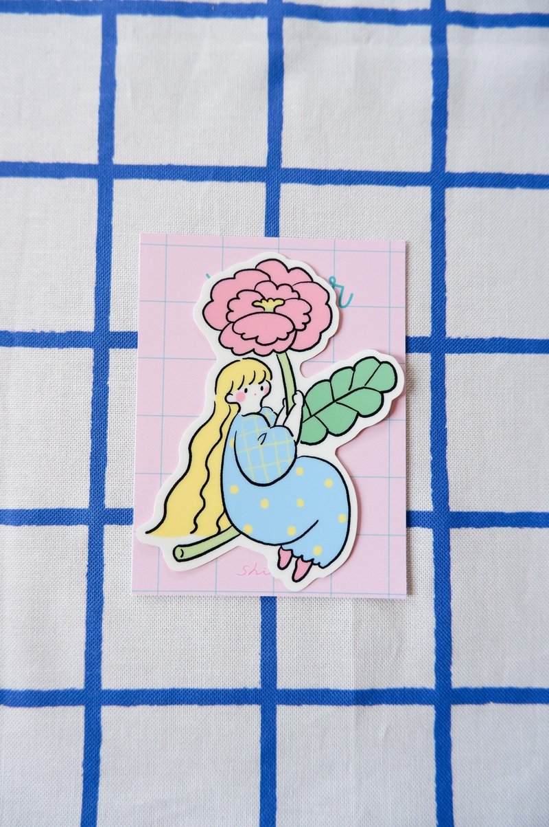 防水贴纸【一轮之花】 - 贴纸 - 纸 