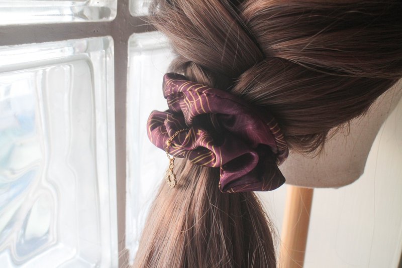 太阳创造魔法阵∣原创印花手工【大肠发圈】大肠圈 发圈 发饰 - 发饰 - 棉．麻 紫色