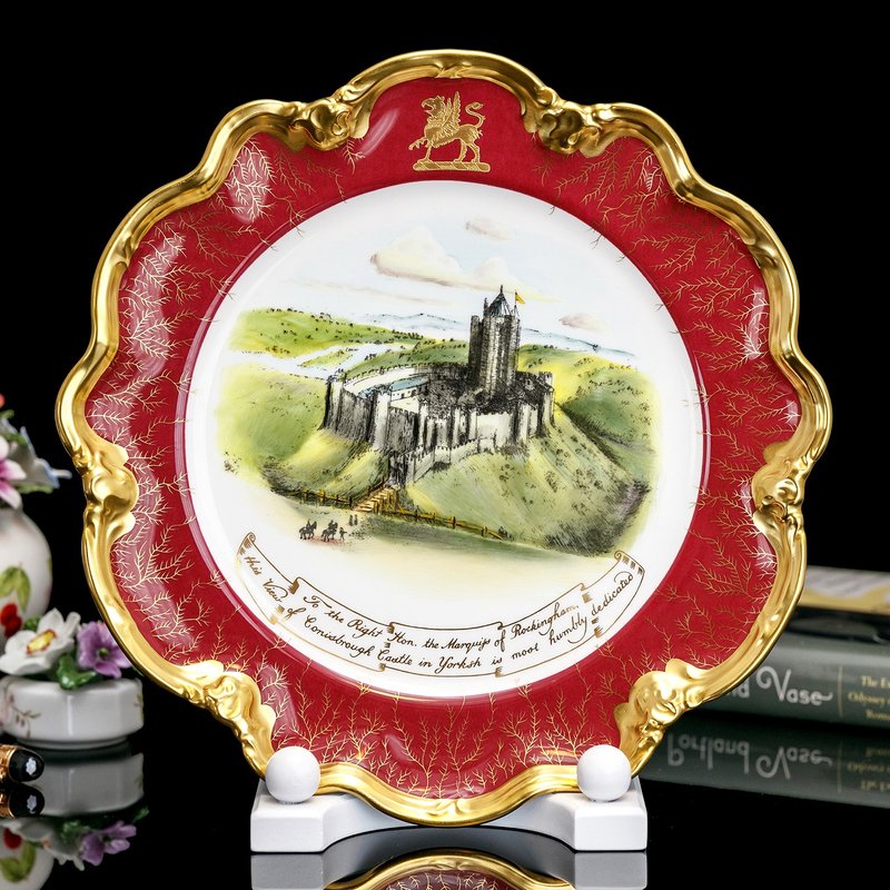 限量英国制 Wedgwood Coalport 手绘英伦古堡 华丽骨瓷盘壁挂盘 - 墙贴/壁贴 - 瓷 