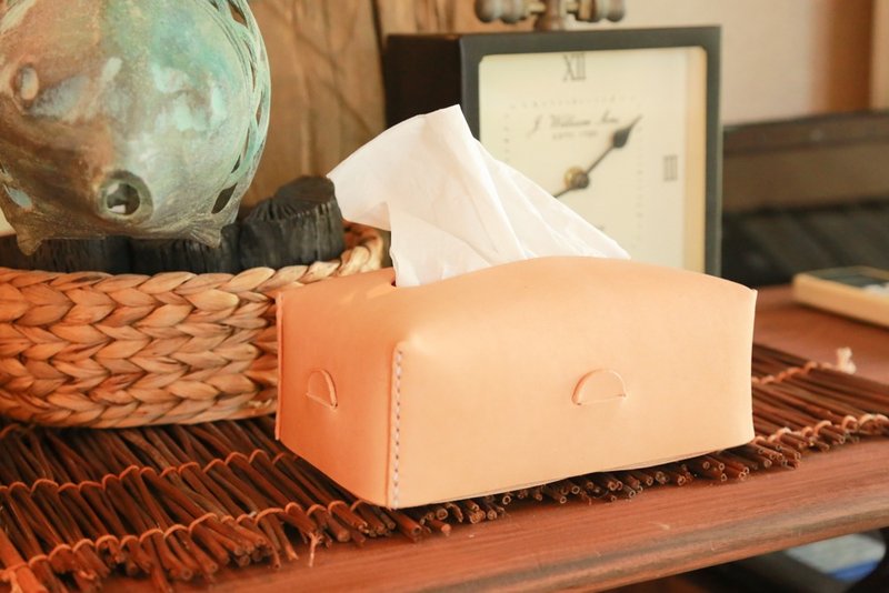 灯笼 真皮手缝立体纸巾盒, 汽车用面纸盒, 刻字服务, 定制化礼物 - 纸巾盒 - 真皮 