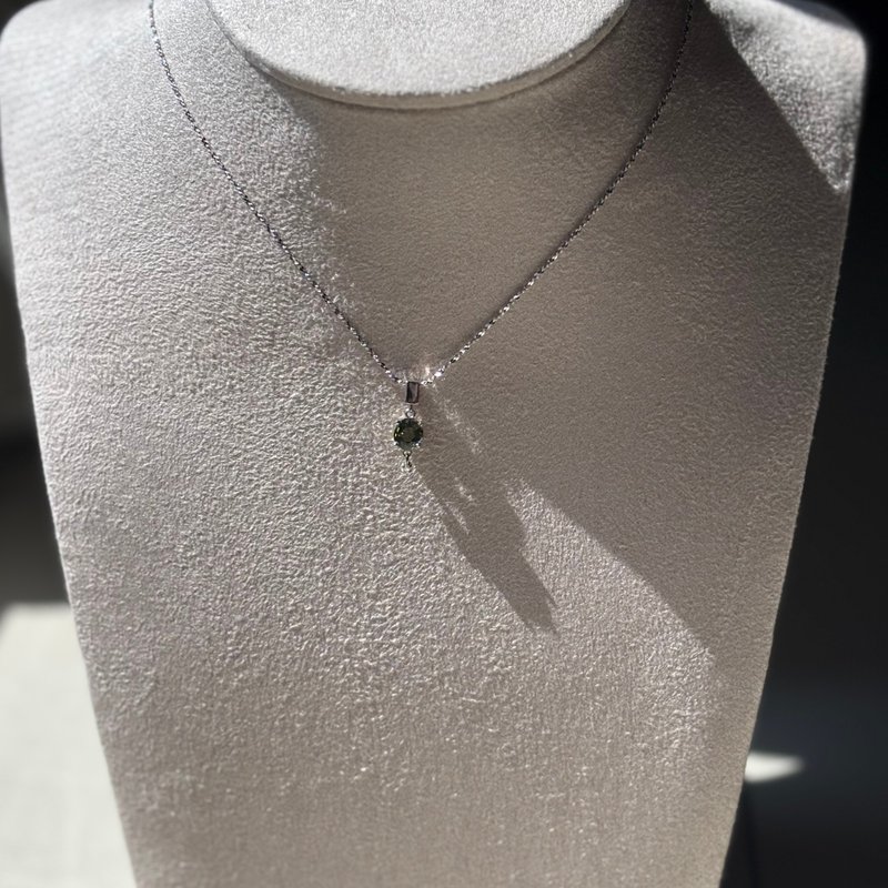 【Beebers经典】独自漫步森林-925银镶嵌绿碧玺项链 - 项链 - 宝石 绿色