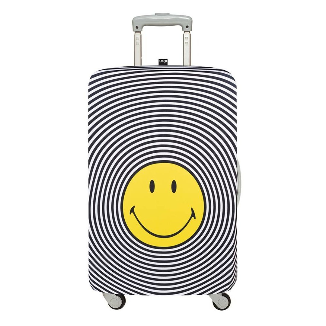 LOQI 行李箱外套 / 笑脸【M号】 I 行李箱套 - 行李箱/行李箱保护套 - 聚酯纤维 灰色