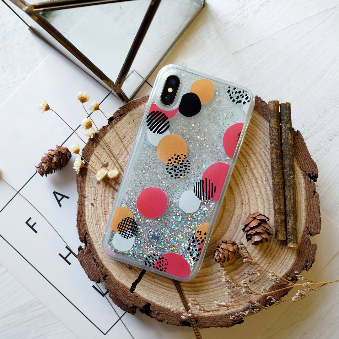 PATTERN LAB | iPhone X 透明流沙手机保护壳 - Dots - 手机壳/手机套 - 塑料 透明