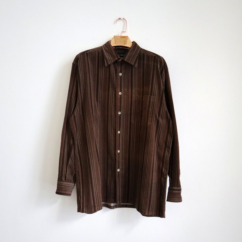 南瓜Vintage。古着 条纹 灯芯绒 衬衫 - 男装衬衫 - 其他材质 