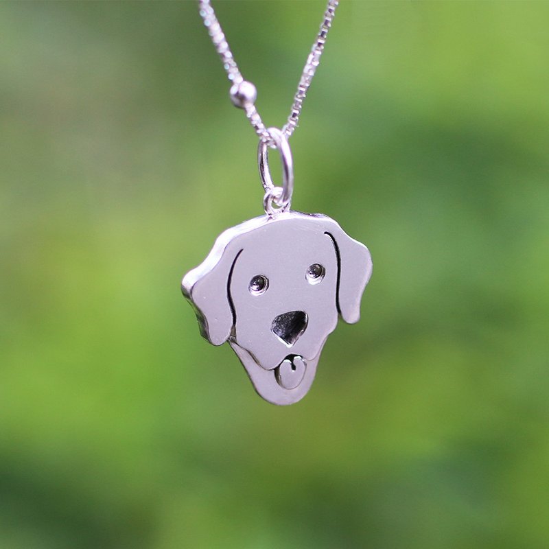 手工925纯银【拉布拉多犬项链 Labrador Retriever Necklace】 - 项链 - 纯银 银色