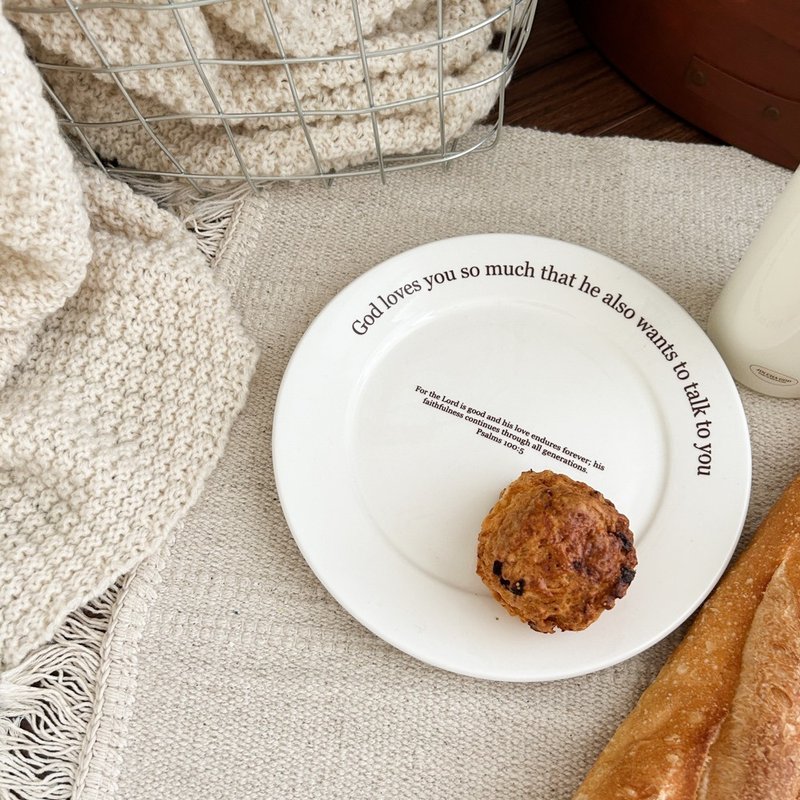 JIN CHA GOD- 8寸圆盘 God loves you so much /文创/受洗礼/基督 - 盘子/餐盘/盘架 - 玻璃 