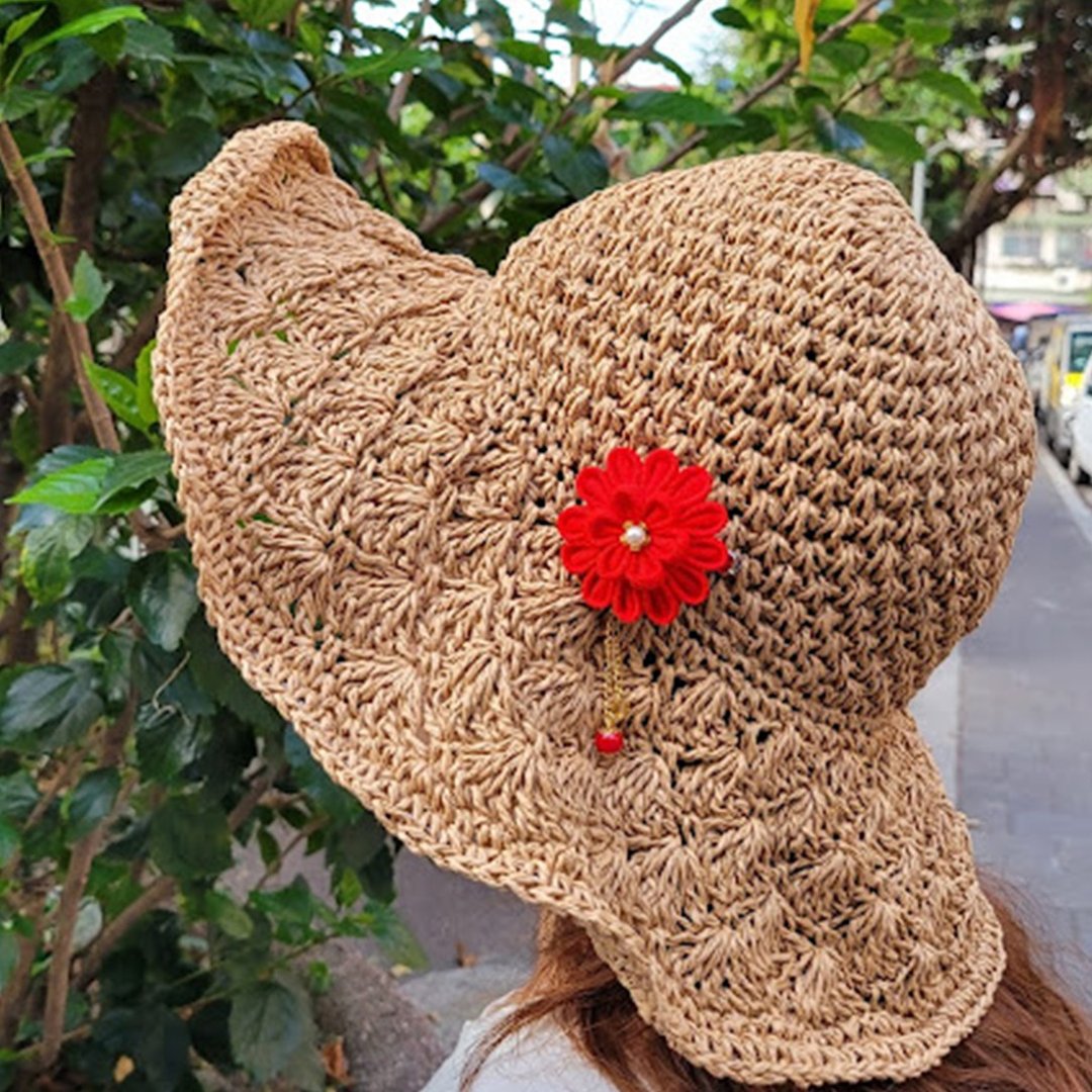 -夏の菊-胸针两用夹つまみ细工手作体验 - 金工/饰品 - 聚酯纤维 