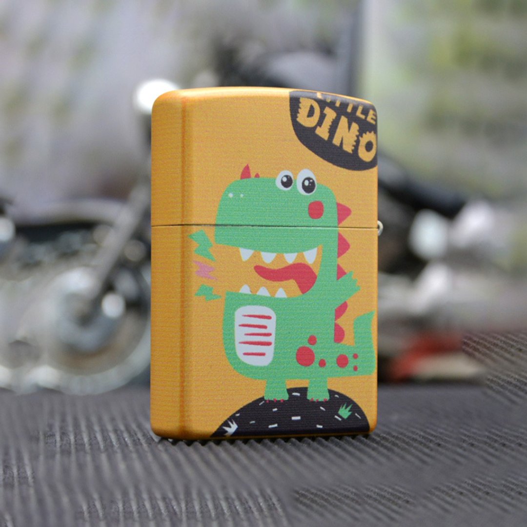 【ZIPPO官方旗舰店】小恐龙系列-浅橘色防风打火机 Z-011 - 其他 - 铜/黄铜 黄色
