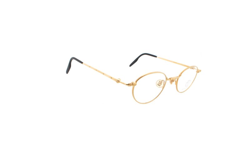 可加购平光/度数镜片 亚兰德伦 Alain Delon 3574 3 古董眼镜 - 眼镜/眼镜框 - 其他金属 金色