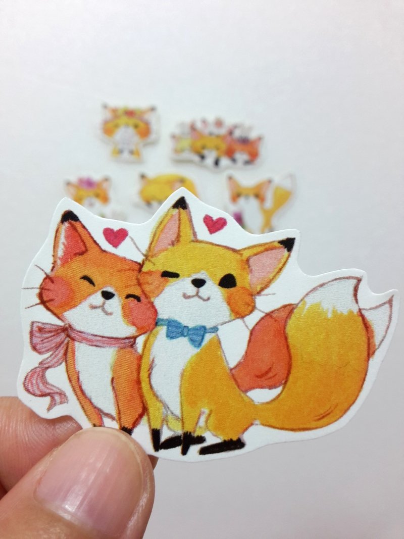 花狐狸贴纸-六入一组 - 贴纸 - 纸 橘色