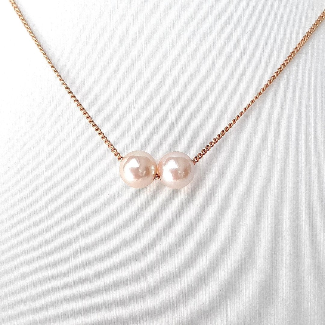 K18 链坠项链 Akoya珍珠 珍珠项链 Akoya珍珠 无缀饰项链 pearl necklace 珍珠项链 珍珠项链 진주목걸이 - 项链 - 珍珠 