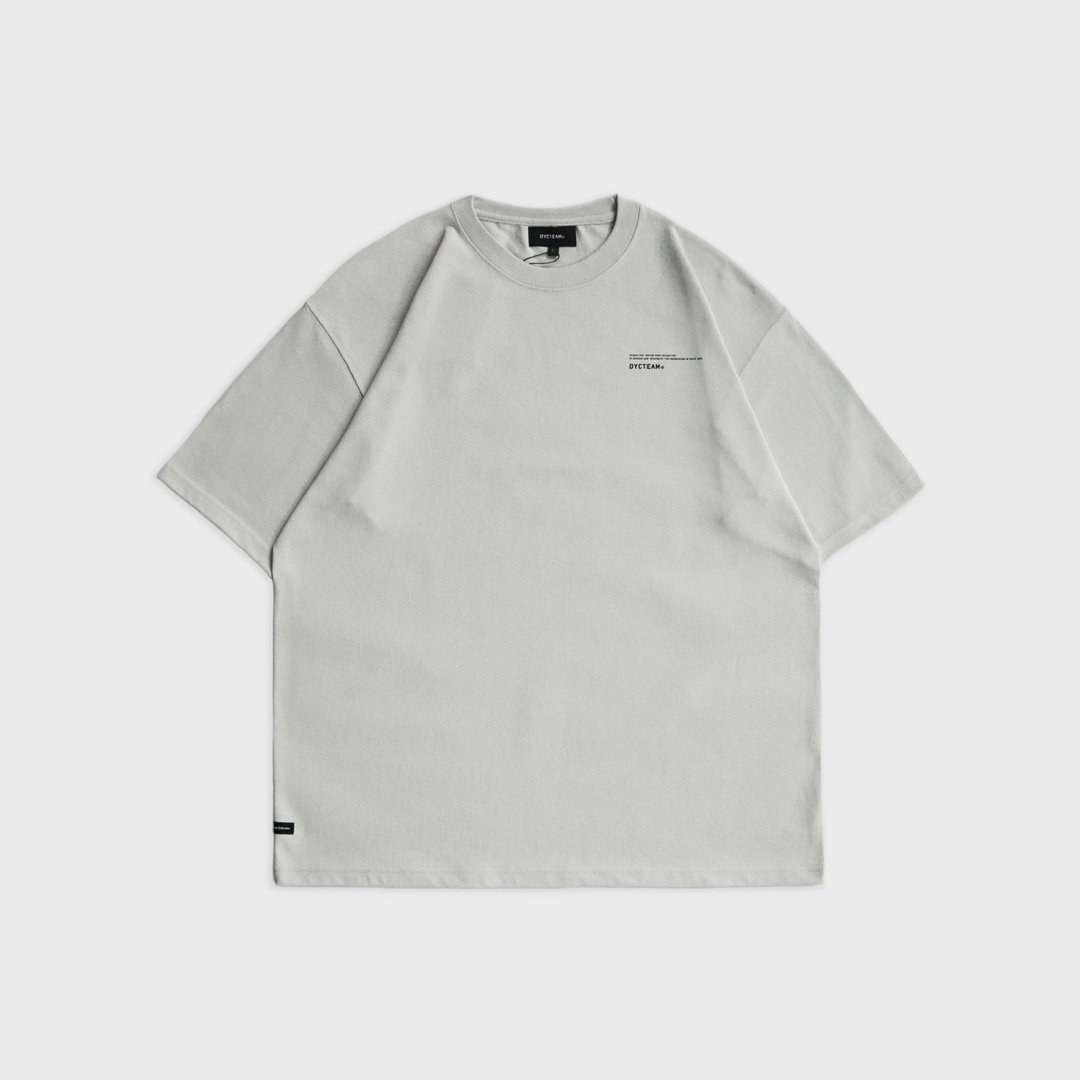 DYCTEAM - DL落肩标语TEE (gray) - 男装上衣/T 恤 - 棉．麻 灰色