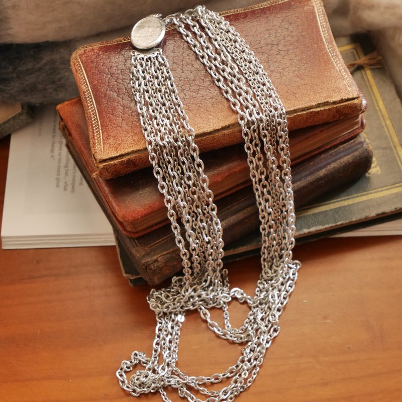 老又好古董Vintage银色渐层多链项链  N826 - 项链 - 其他金属 银色