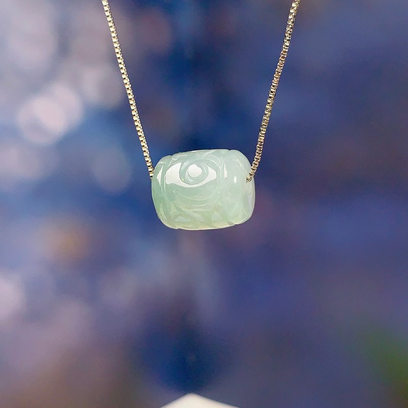 【万事亨通】雕花翡翠路路通| 天然缅甸玉翡翠A货 | 送礼 - 项链 - 玉石 绿色