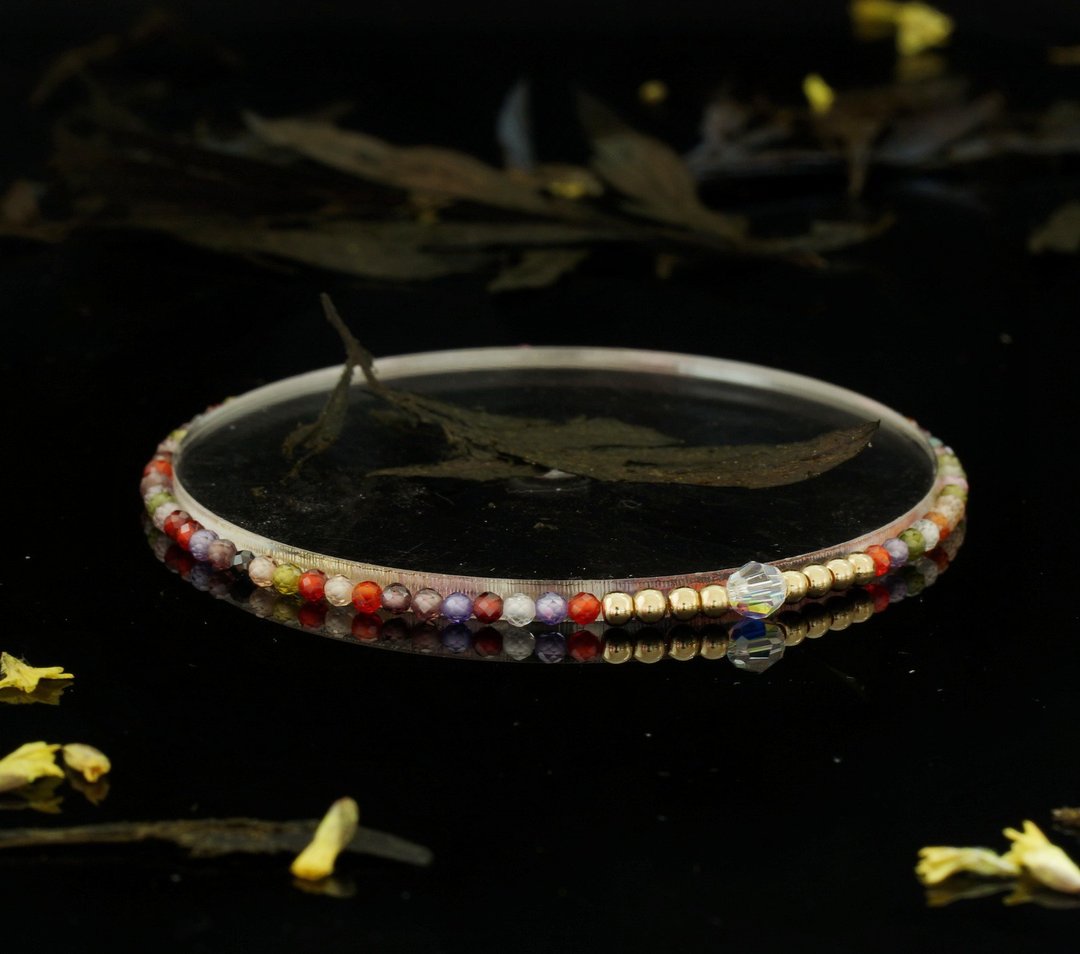 轻奢风 彩虹锆石 14KGF Swarovski 水晶手链 - 手链/手环 - 宝石 