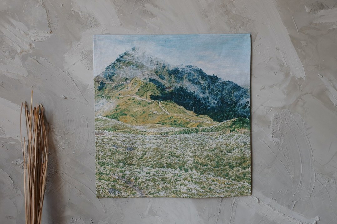台湾山挂布 - no.1 : 石门山 41 x 46 cm - 海报/装饰画/版画 - 棉 黄色