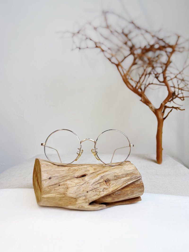 低调华丽 金丝雕花 正圆框 镜框 眼镜 古董额縁 めがね /glasses - 眼镜/眼镜框 - 其他金属 金色