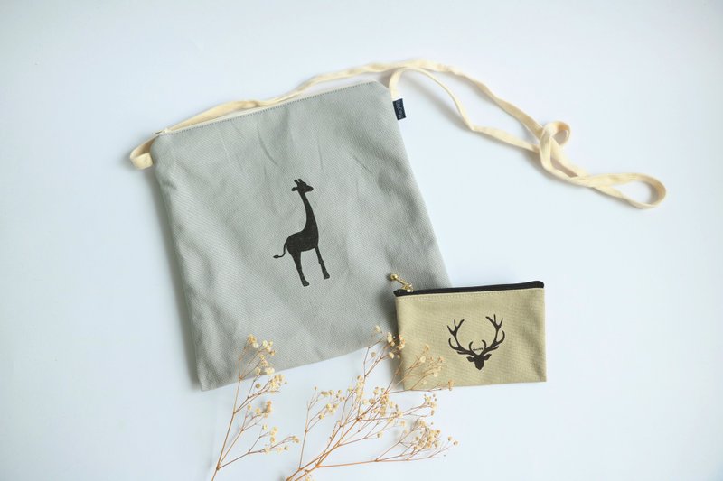 MaryWil小方包+卡其方钱包 - 侧背包/斜挎包 - 棉．麻 多色