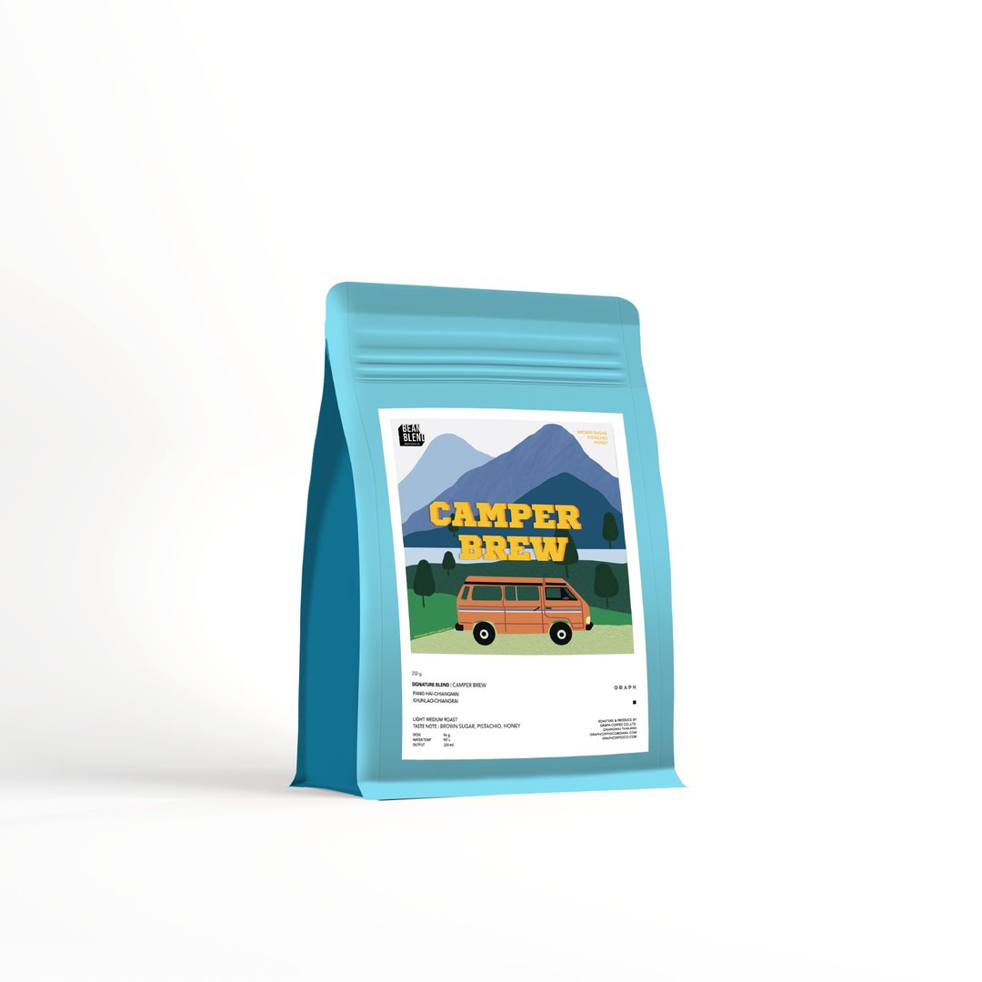 图表 |招牌混合咖啡豆 - 公路旅行套装 - CAMPER BREW 1000 克。 - 咖啡 - 其他材质 蓝色