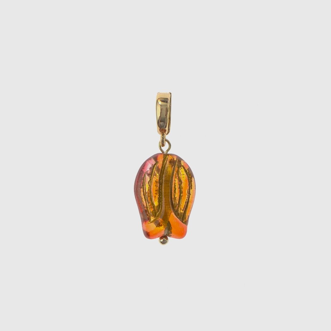 项链坠 | Wondrous Orange Tulip 奇幻透橘郁金香 - 项链 - 其他材质 橘色