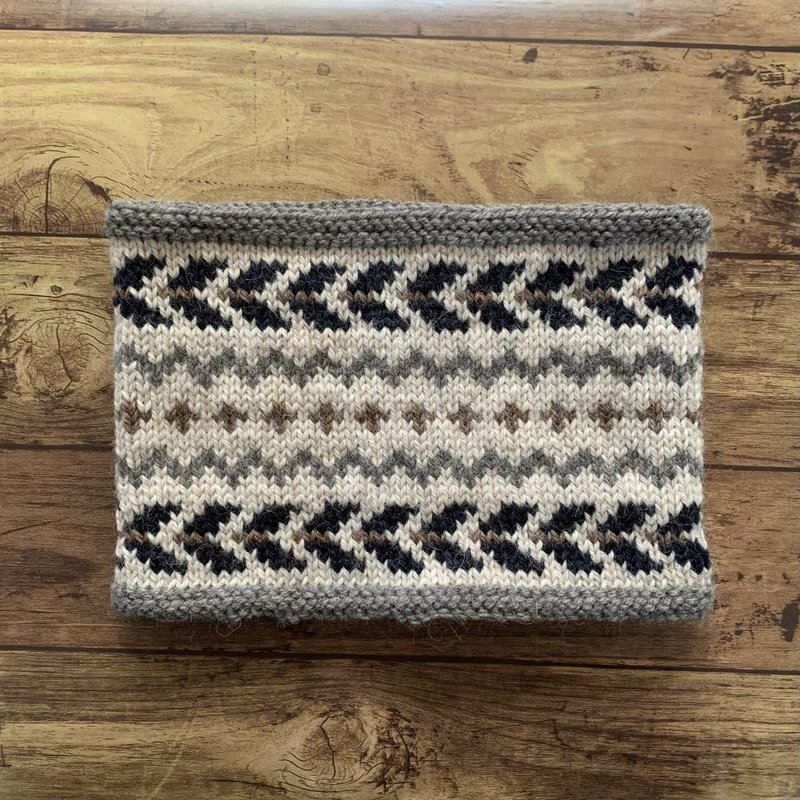 挪威毛衣图纹颈围 - 围巾/披肩 - 羊毛 卡其色