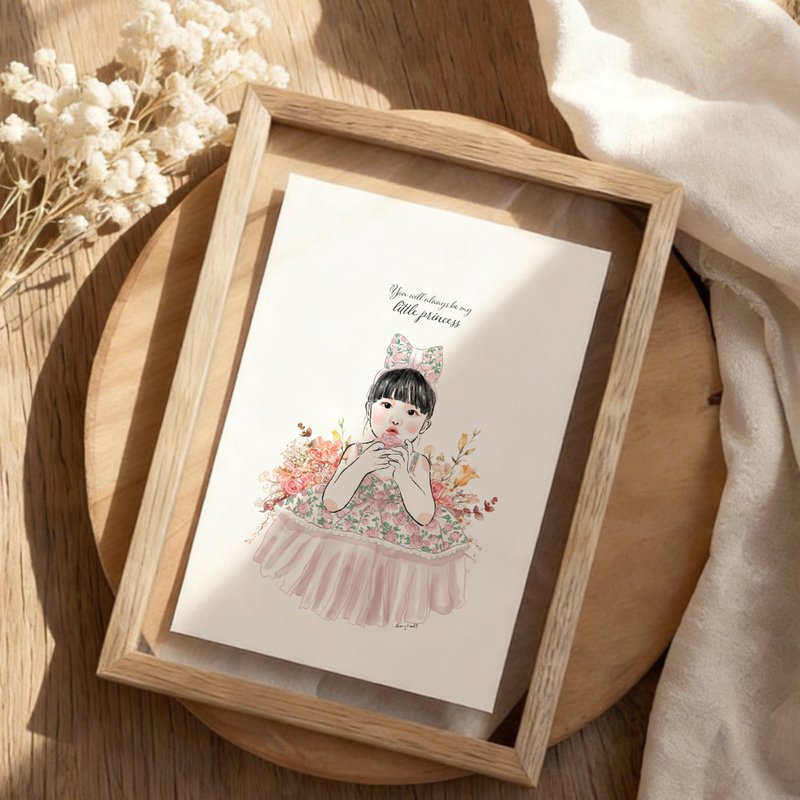 可爱宝宝 | 似颜绘水彩人像插画 | 双面玻璃 |生日礼物 | 周年纪念 - 订制画像 - 其他材质 