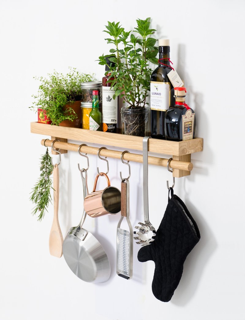 厨具挂架 / Utensils Rail Shelf - 置物架/篮子 - 木头 