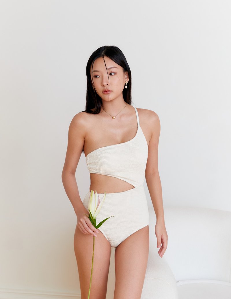 when.we.summer 泳衣 / 波纹 / 象牙色 - 女装泳衣/比基尼 - 其他材质 白色