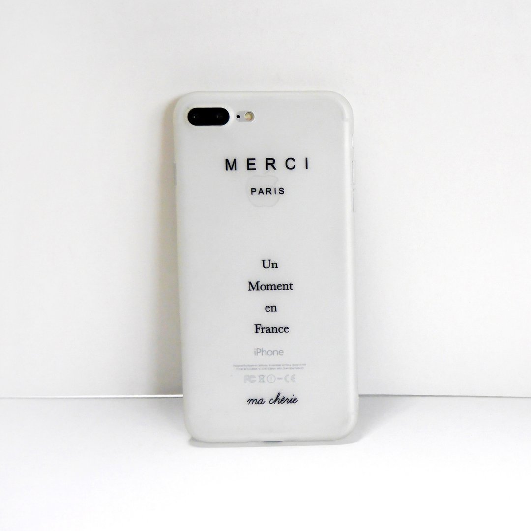 白色MERCI手机壳 - 手机壳/手机套 - 硅胶 白色