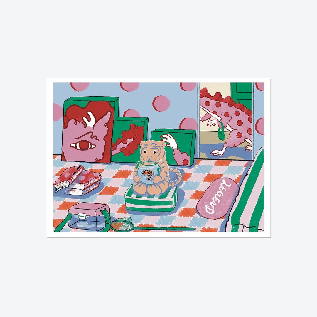家虎饼干与龙龙小姐来访 | 明信片 - 卡片/明信片 - 纸 多色