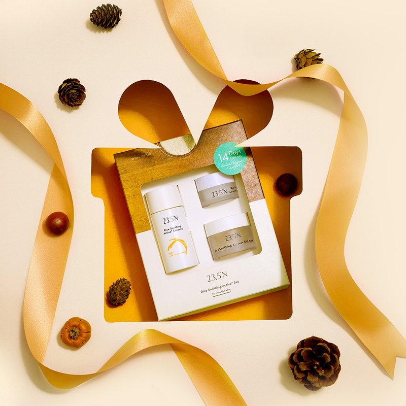 米粹舒缓活酵体验组│礼物。脸部保养。圣诞礼盒 - 旅行套装 - 其他材质 黄色