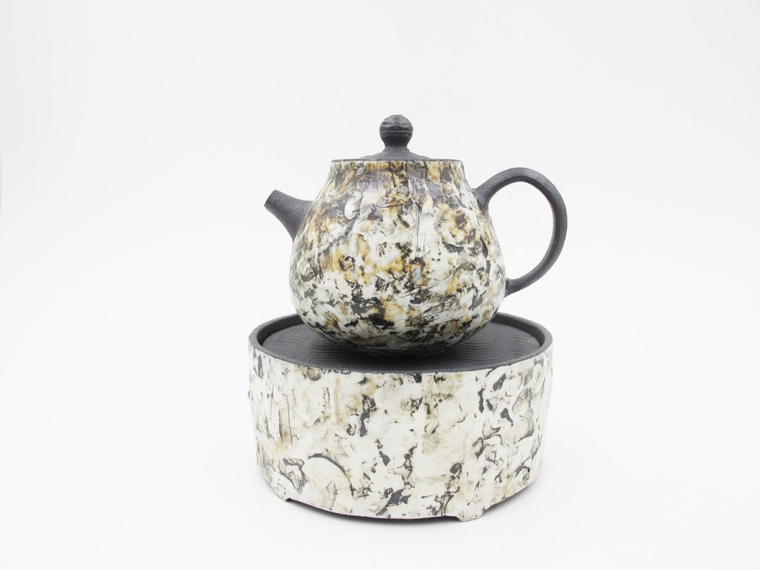 大理石纹茶壶 - 茶具/茶杯 - 陶 卡其色