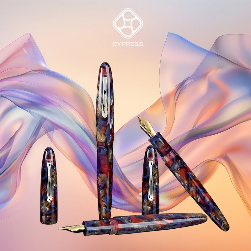 CYPRESS【花红水绿-CE045】气密套钢笔 独家设计 优雅修长 - 钢笔 - 其他人造纤维 多色