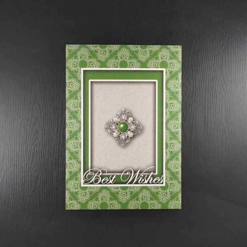 幸运草绿 珠宝设计插画|复古风格质感卡片/明信片/万用卡/祝福卡 - 卡片/明信片 - 纸 绿色
