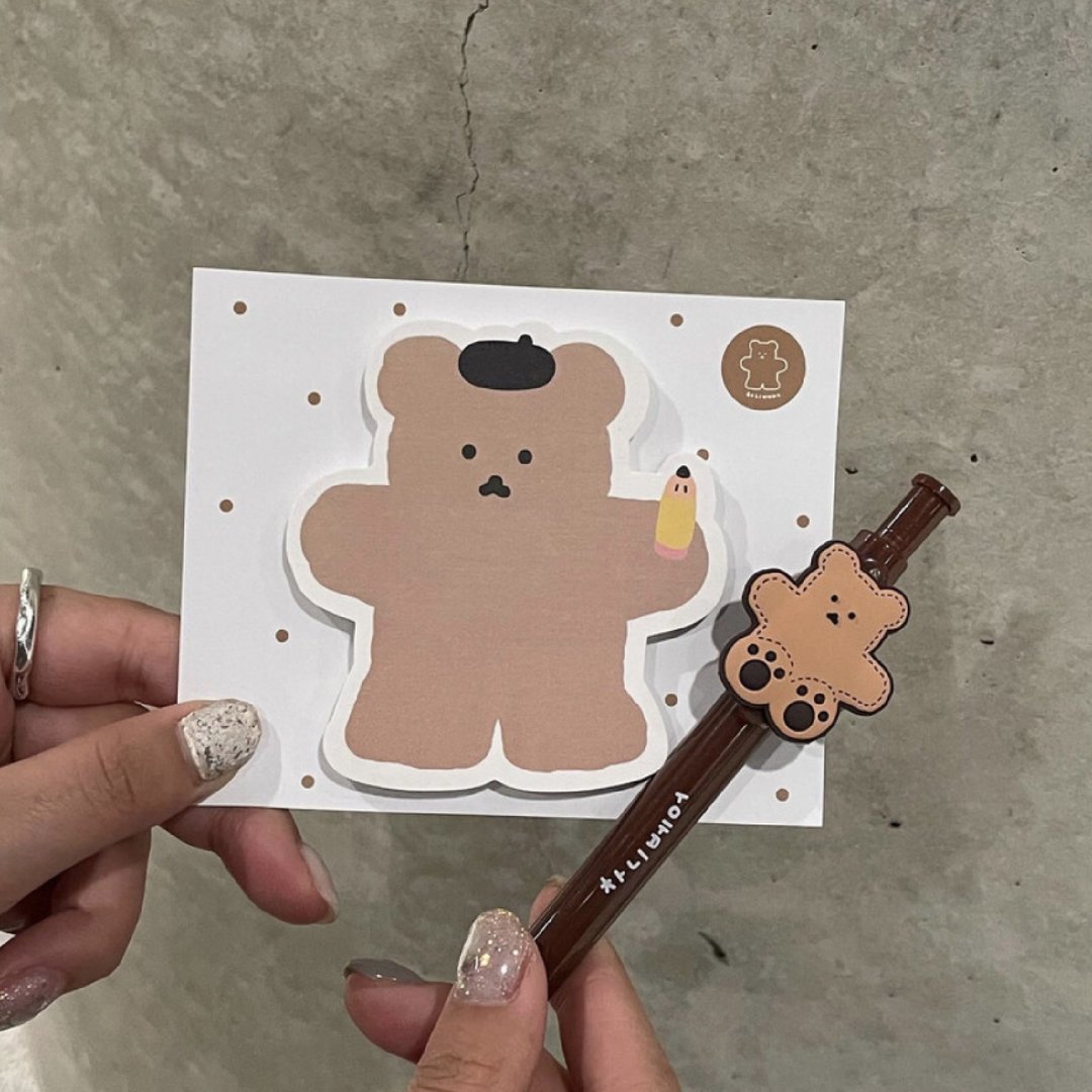 韩国文创 Chanibear 便利贴 - 造型款 实用小卡 8cm - 便条纸/标签贴 - 纸 