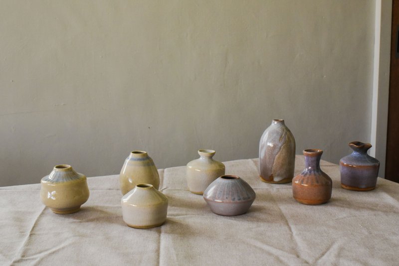 小花器 / 蓁制陶 盈盈透亮 小花器 - 花瓶/陶器 - 陶 白色