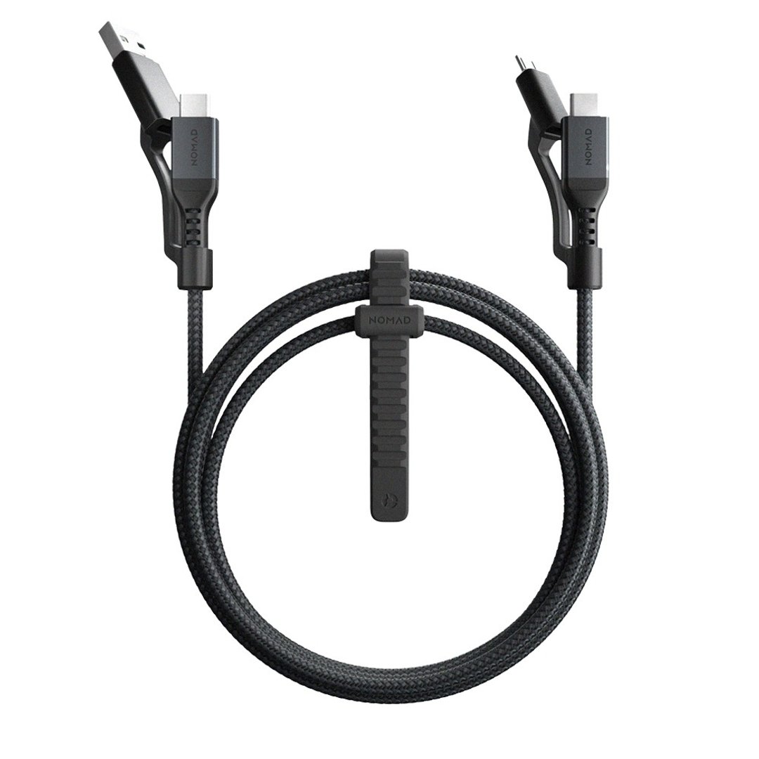 【美国NOMAD】  Universal 3合1 充电传输线 V2 -1.5m | USB-C - 充电宝/传输线 - 铝合金 黑色