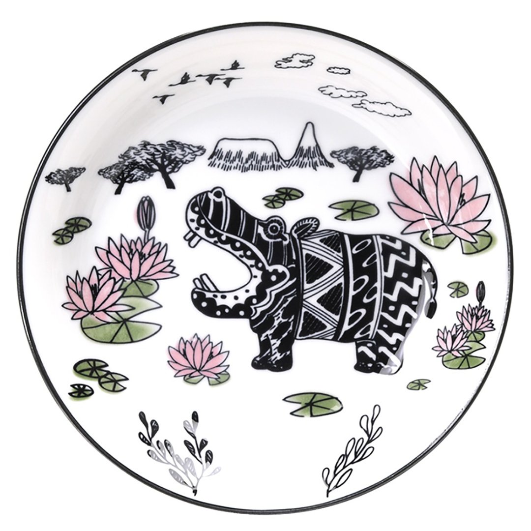 WANYAMA动物系列-1入深盘-河马(21.4cm) - 盘子/餐盘/盘架 - 陶 多色