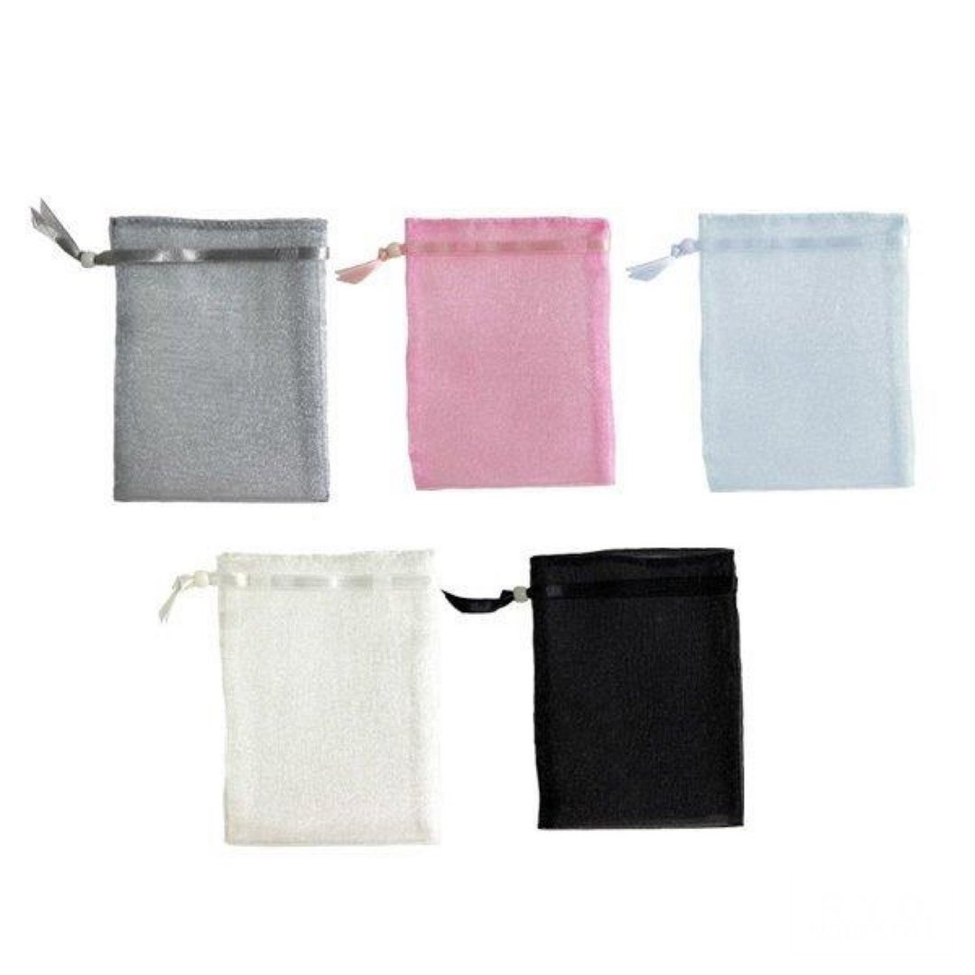 Organza pouch drawstring M size 10 pieces OEM possible 5color - 收纳用品 - 聚酯纤维 白色