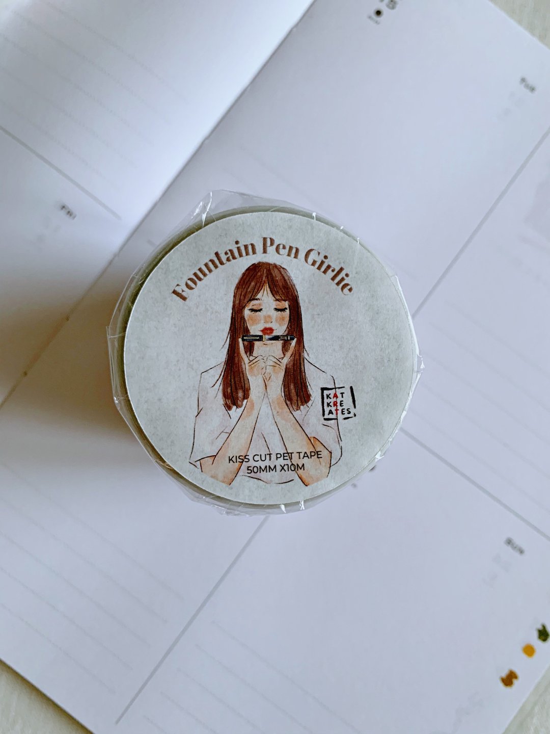 钢笔女孩 / 轧型PET胶带 - 纸胶带 - 其他材质 