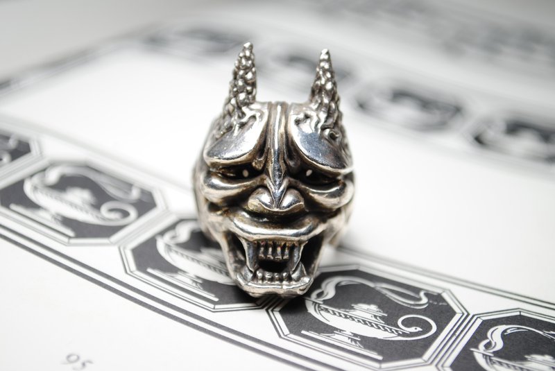 重雪 /手工银饰/戒指/青鬼 - 戒指 - 纯银 银色