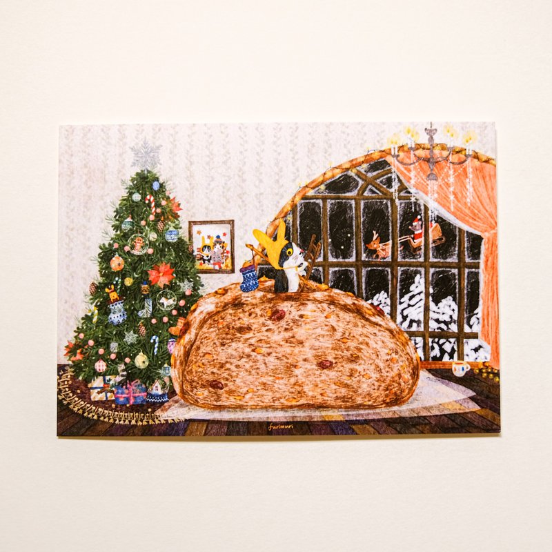 明信片 奔驰猫托托的款待 圣诞卡 - 卡片/明信片 - 纸 多色