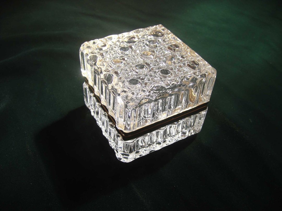 【老时光 OLD-TIME】早期二手西德制水晶玻璃珠宝盒 - 收纳用品 - 其他材质 多色